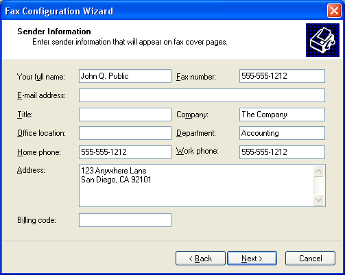 Configuring Fax In Windows Vista