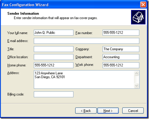 Fax Configuration