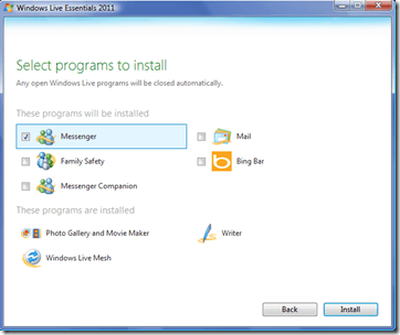 Install Windows Live Messenger