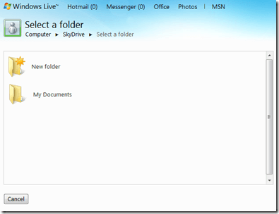 Use Windows Live Skydrive Online