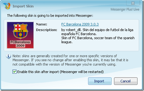 Import Messenger Skins