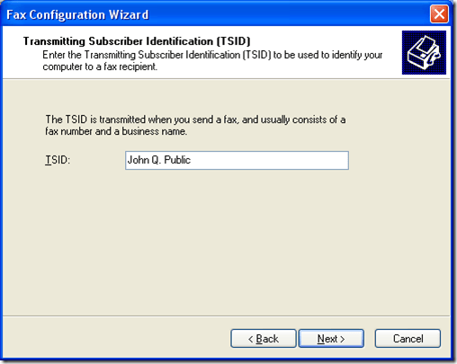 Fax Subscriber Information