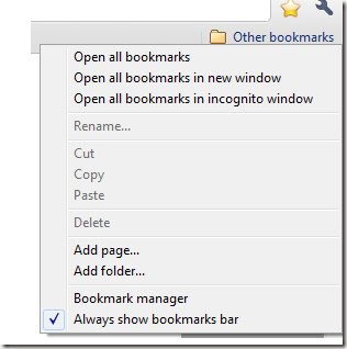 Bookmarks Options