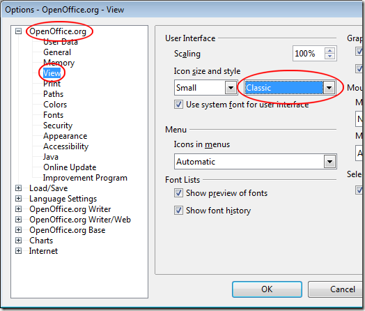 Change the Buttons in OpenOffice Writer to Look Like Word
