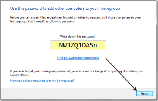Create a Homegroup Password Page