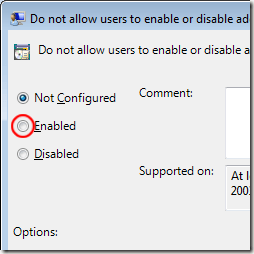 Enable IE Add-on Group Policy