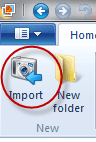 Import Icon on Main Ribbon