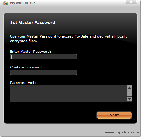 MyWinLocker Password