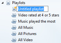 New Playlist in Playlists