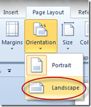 Page Layout - Landscape Option