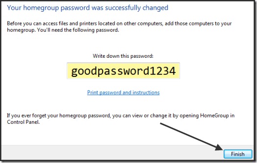 Password Changed Window