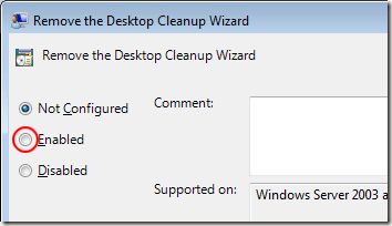 Remove the Desktop Cleaning Wizard from Windows 7
