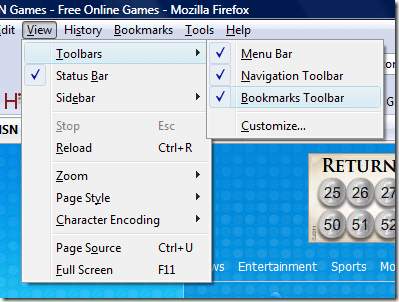 Enable Bookmarks Toolbar