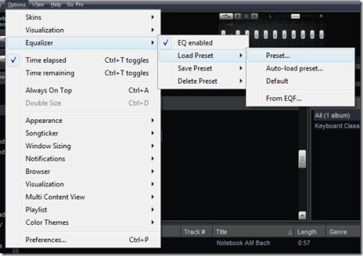 Load Winamp Equalizer Preset