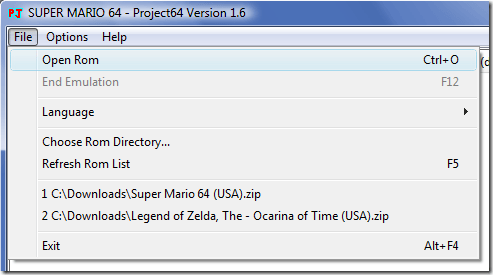 Open Nintendo 64 ROM File