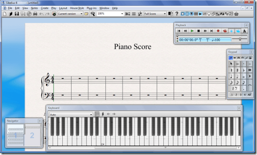 Sibelius 6 with Piano Keyboard