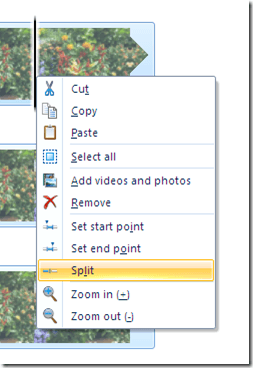 Split Video in Movie Maker