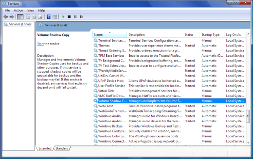 Windows Automated System Recovery Vista
