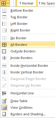 Border Options