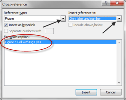 Cross-reference popup