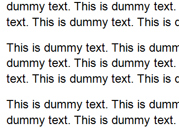 Dummy Text Before Indent