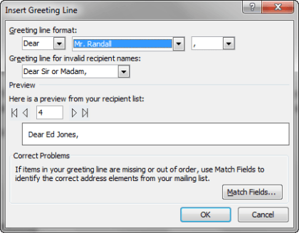 Greeting Line Format