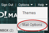Mail Options Menu Choice