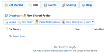 New Empty Shared Folder