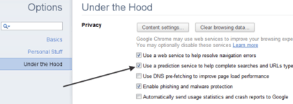 Predictions Services Check Box
