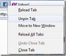 Unpin Tab