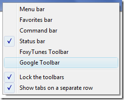 Enable Google Toolbar