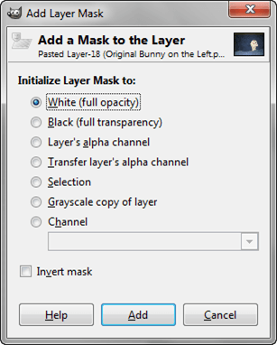 Add Layer Mask Popup