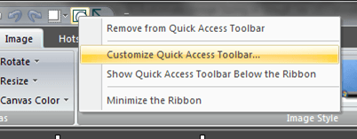 Customize Quick Access Toolbar