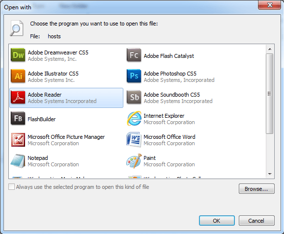 hosts file windows 95