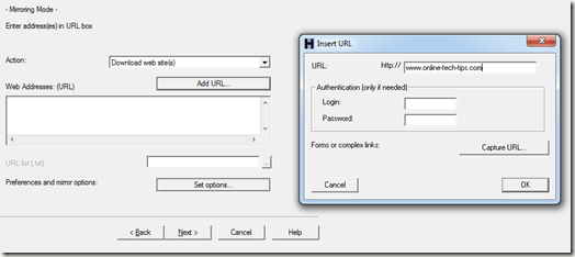 Download URL HTTrack