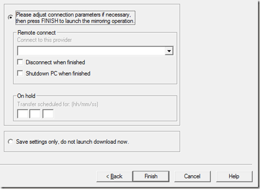 HTTtrack Actions and Settings