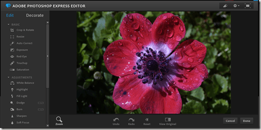 Adobe Photoshop.com Image Editor
