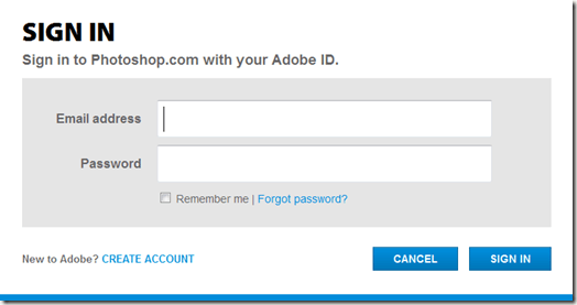 Photoshop.com Sign-in