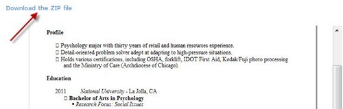 HTML resume version