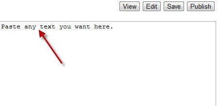 paste text