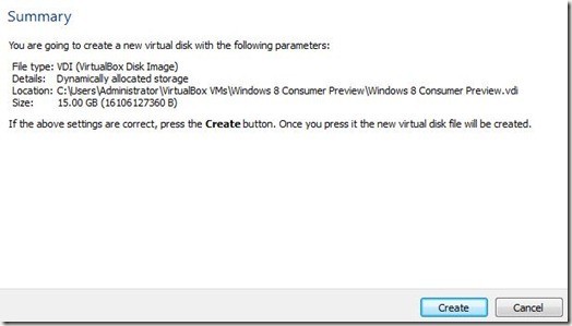 Create VM VirtualBox