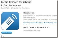 Sony Media Remote App