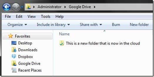Google Drive Folder Added
