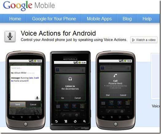 Google Mobile Voice Actions