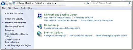 Windows Internet Options