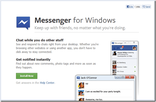 Messenger for Windows Facebook