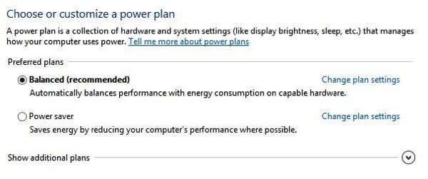 Change plan settings