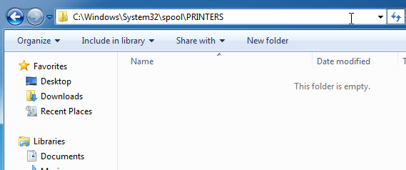 how do you empty the print spooler in vista