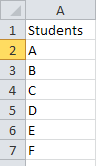 los nombres de los alumnos