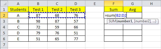 sum of values